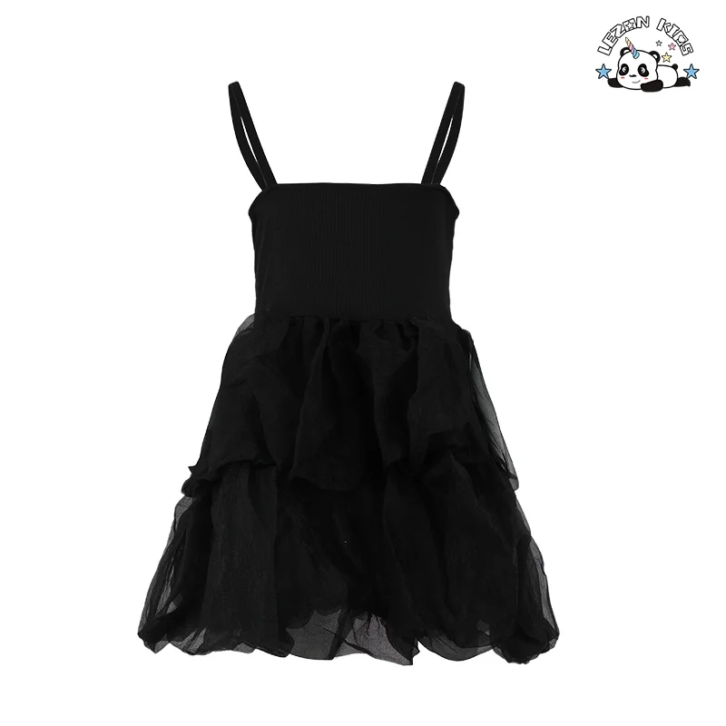 LEZONKIDS - 2024 ODM OEM Primavera Verão Saia Tutu Infantil Vestido de festa Menina Tulle